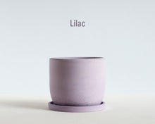 Load image into Gallery viewer, 4 Inch Bell Shaped Concrete Planter with Tray - Rainbow Color Options
